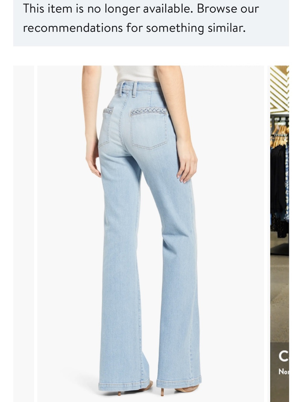 7 For all Mankind Georgia Light Wash Women's Jeans with Braided Pocket Detail - Picture 4 of 6